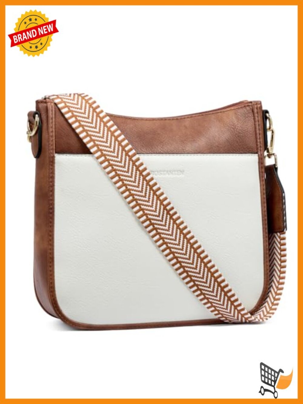 Vegan Leather Crossbody Bag Wide Strap